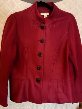 Coldwater Creek Deep Red Stand-Collar Blazer
